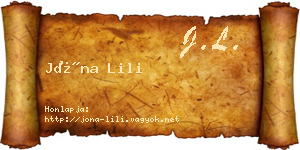 Jóna Lili névjegykártya