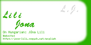 lili jona business card